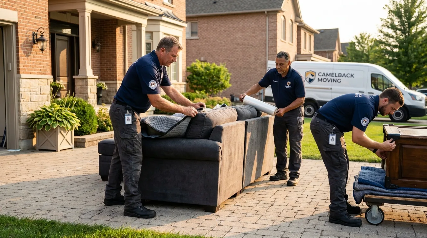 Large estate moving crew wrapping furniture in Jonesboro, IL
